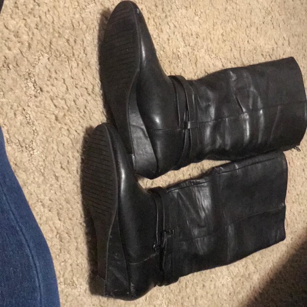 Black knee high boots